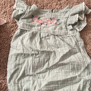 Floral Embroidered Kids One Piece